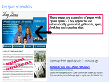 Example of spam keyword pages